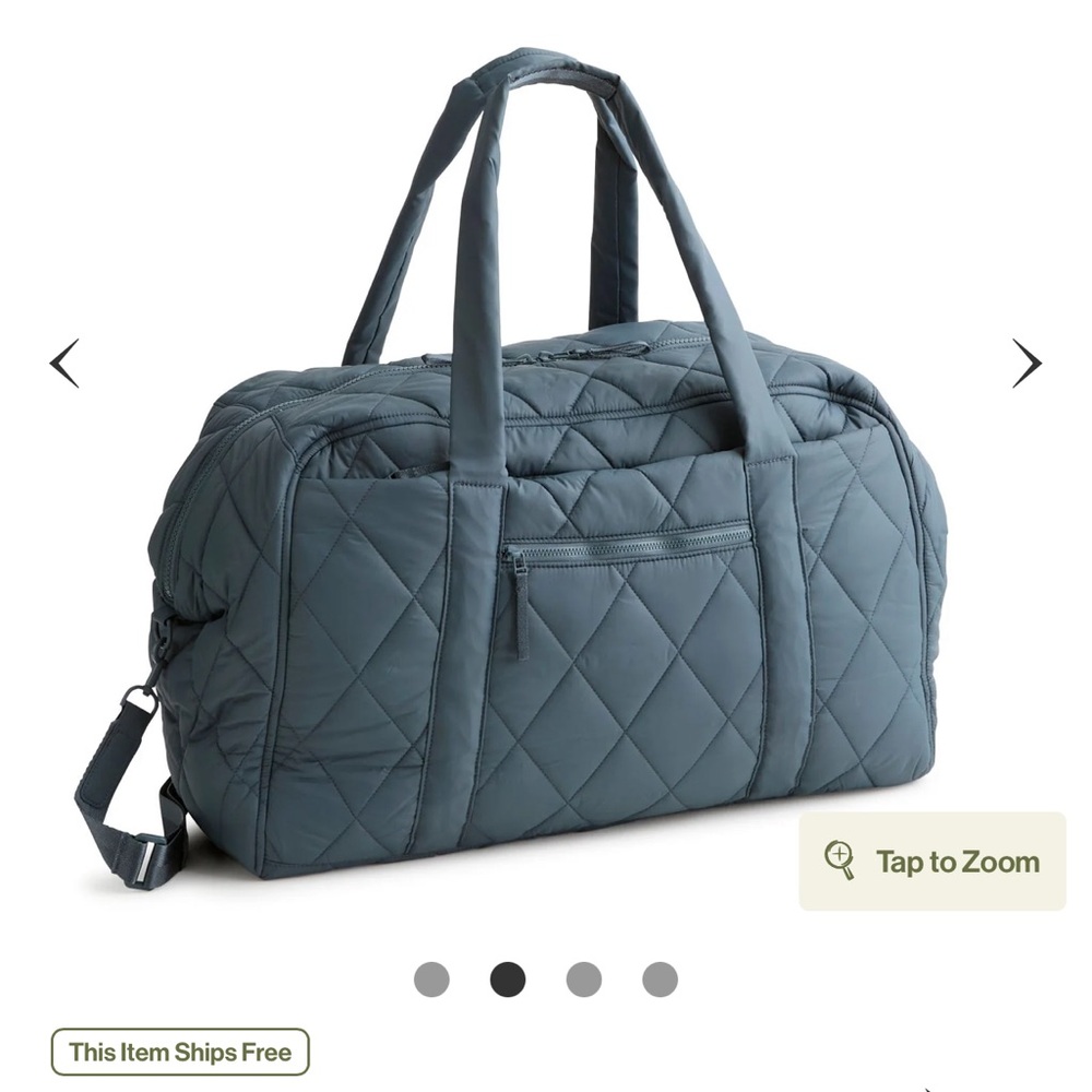 Vera Bradley Quilted Travel Bag in Steel Gray